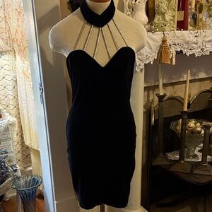 Vintage Black Strapless Evening Dress